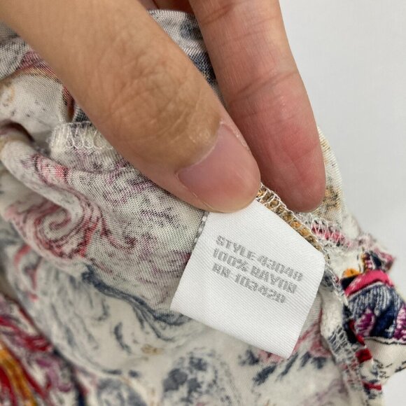 Intro. size 22/24 Multi Color Abstract Artsy Print Soft Rayon Button Down Comfy - Picture 8 of 10